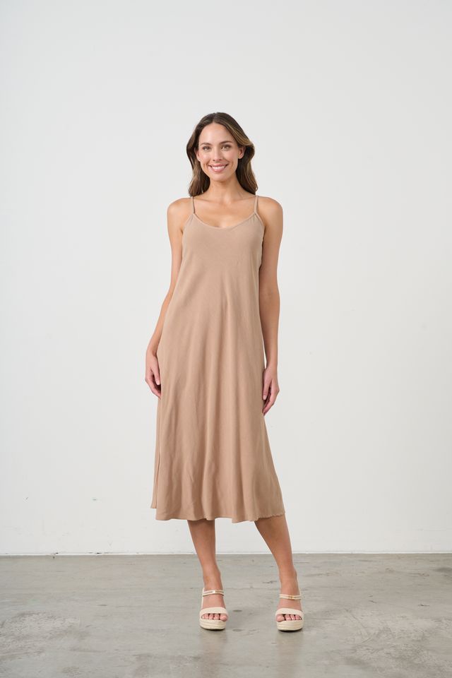 Sylvia Slip Dress Beige