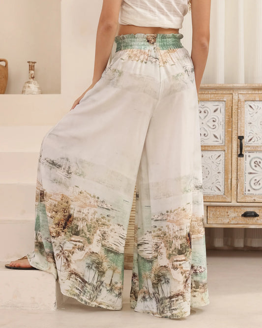 Marlow Island Print Wide Leg Pants