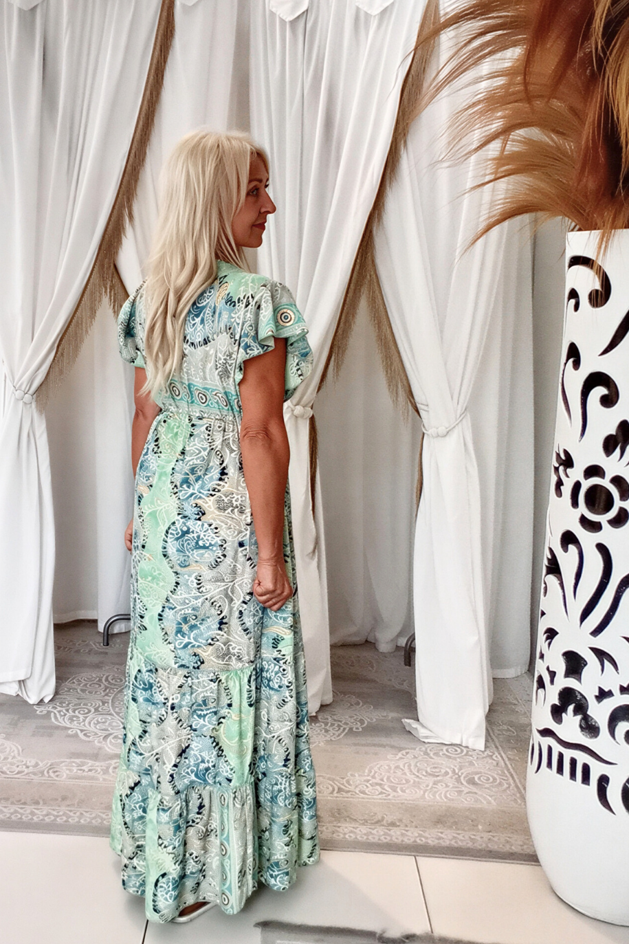 Fae Maxi Dress -Aqua
