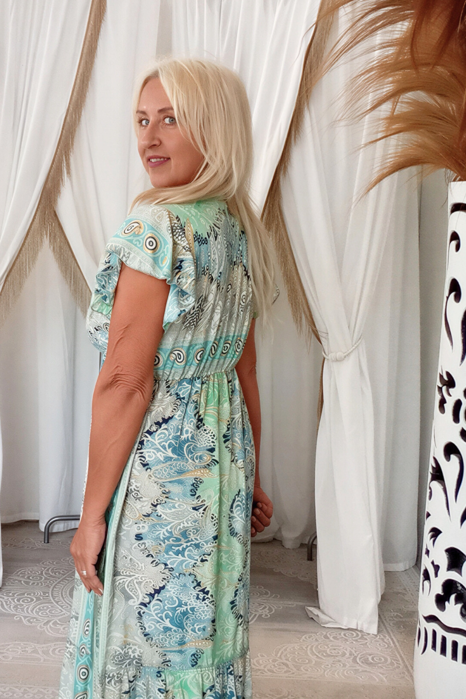 Fae Maxi Dress -Aqua