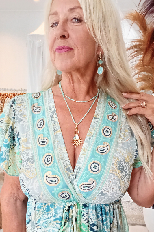 Fae Maxi Dress -Aqua