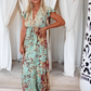 Gemini Dress Teal Burgundy Gold