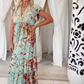 Gemini Dress Teal Burgundy Gold