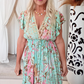 Gemini Dress Teal Pink Floral
