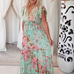 Gemini Dress Teal Pink Floral