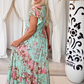 Gemini Dress Teal Pink Floral