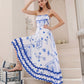 Santorini White Wave Maxi Dress