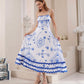 Santorini White Wave Maxi Dress