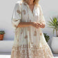Arabella Paisley Smock Dress - Cream