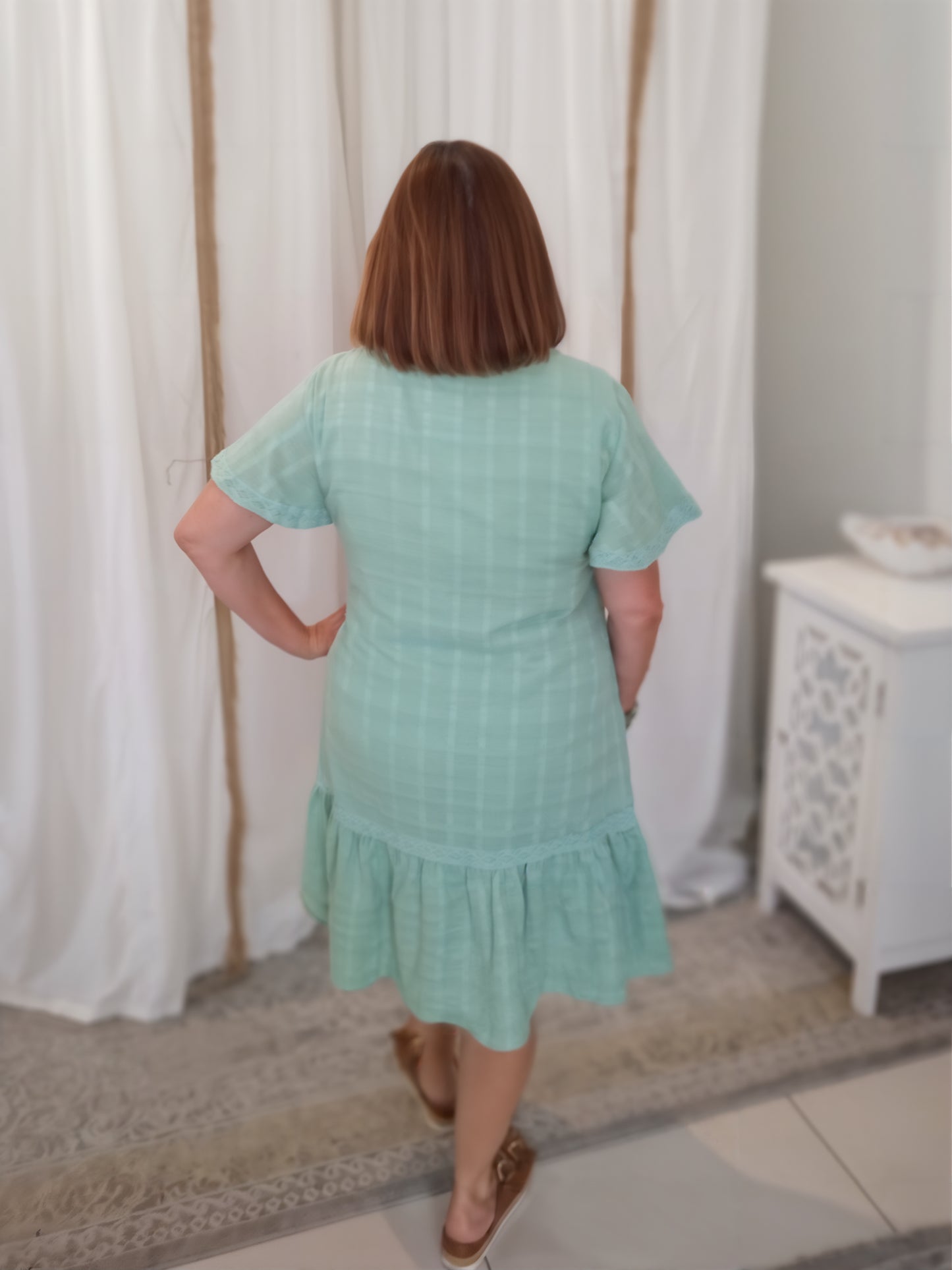 Annie Linen Dress - Mint
