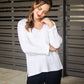 Coco White Knitted Roll-up Sleeve Top