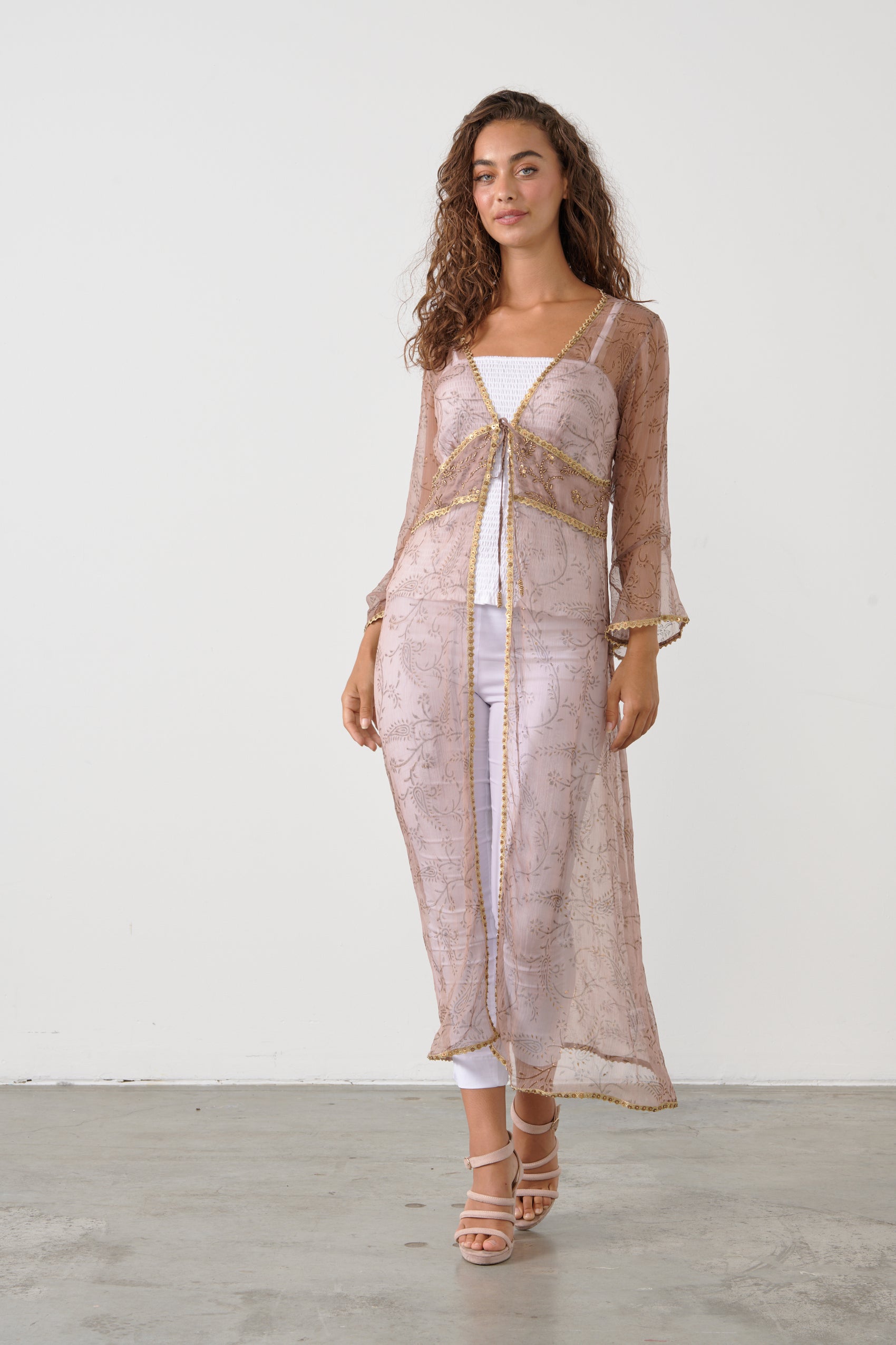 Shimmeraze Cinnamon Long Jacket