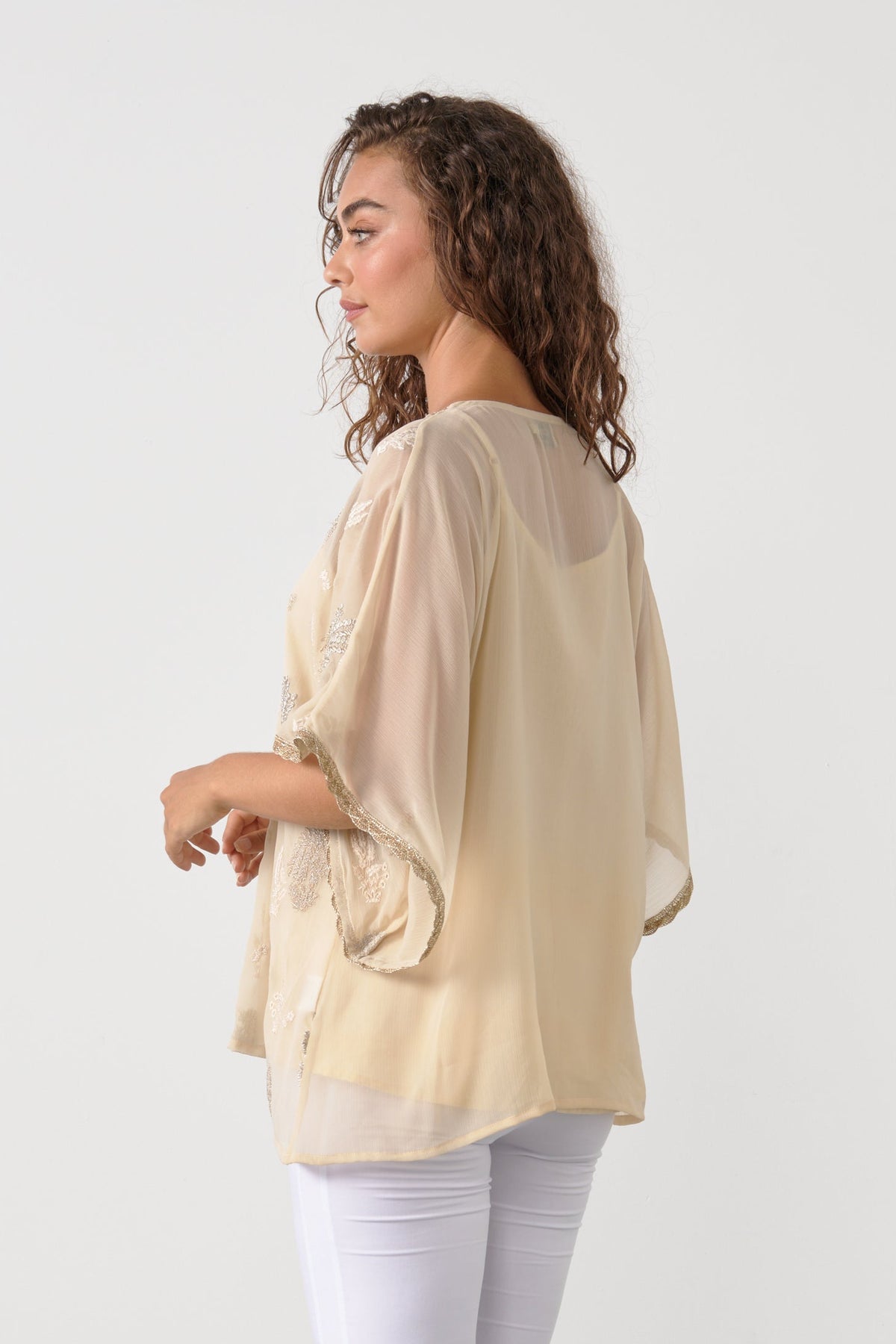 Moonlight Beach Blouse Floaty Sleeve Vanilla