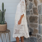 Josephine Crochet Midi Dress - Natural