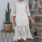 Josephine Crochet Midi Dress - Natural