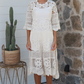 Josephine Crochet Midi Dress - Natural