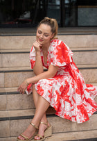 Devine Dress - Red & White