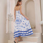 Santorini White Wave Maxi Dress