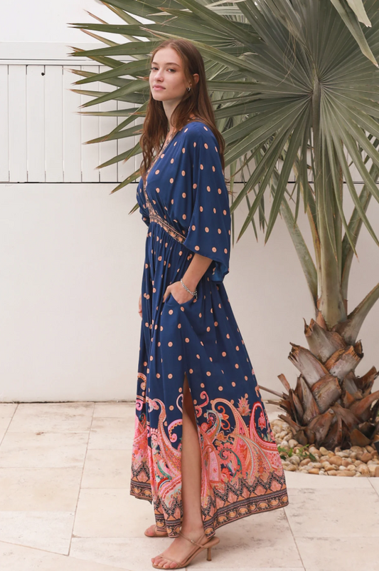 Sofia Navy Maxi Dress