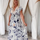 Gemini Dress Navy Cream Gold