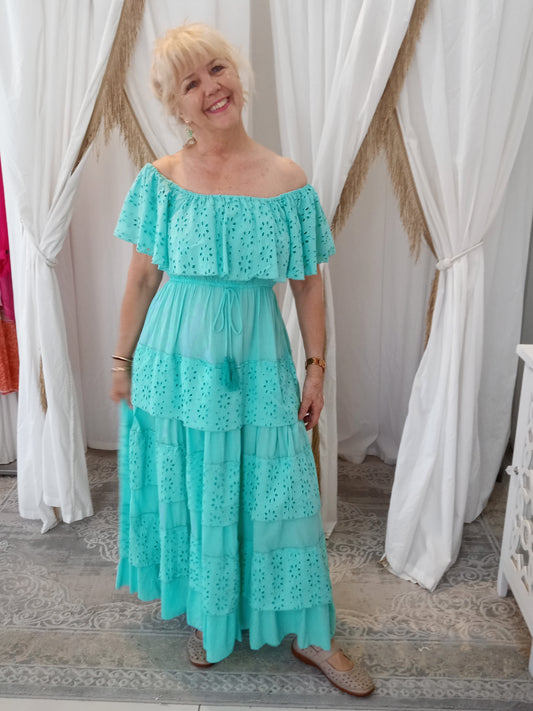 Lace Princess Off Shoulder Frill Dress