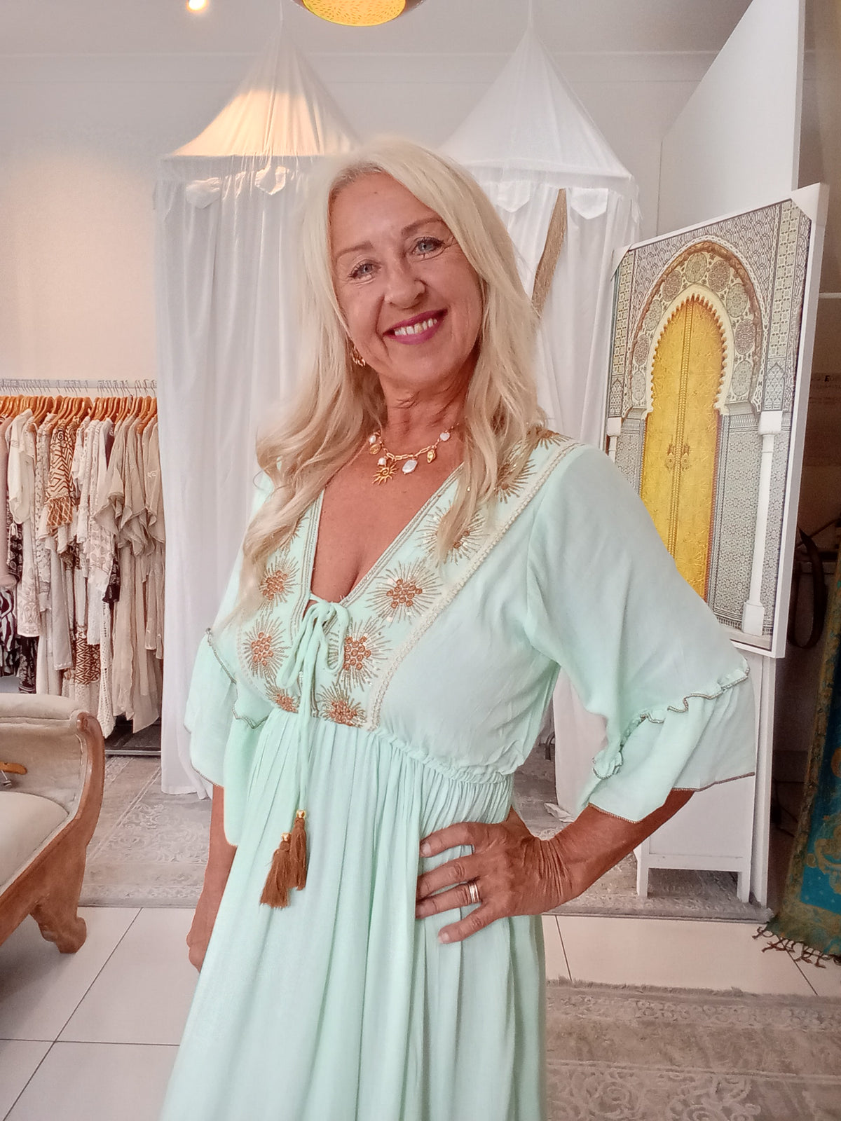 Starburst Dress Mint
