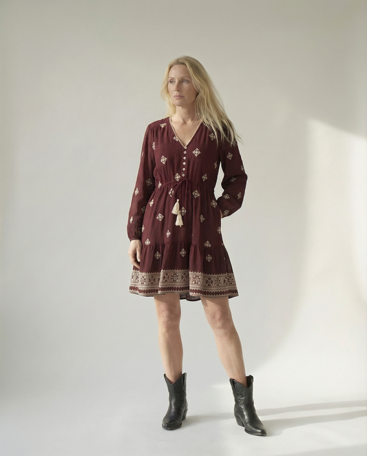 Cara Dress - Burgundy