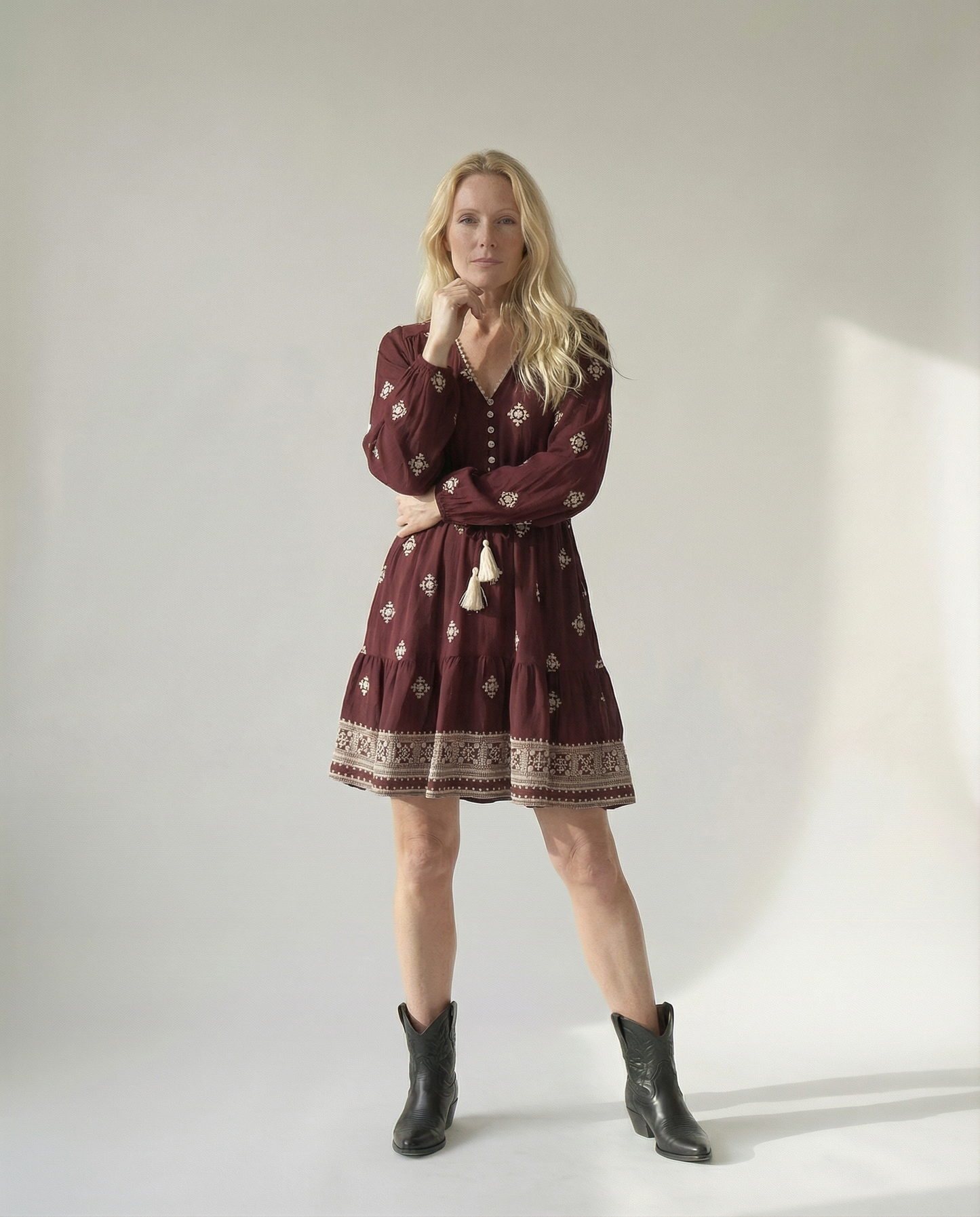 Cara Dress - Burgundy