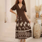 Chocolate Palm Maxi Dress By Iris Maxi
