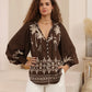Chocolate Palm Shirt By Iris Maxi