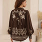 Chocolate Palm Shirt By Iris Maxi