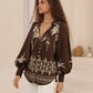 Chocolate Palm Shirt By Iris Maxi