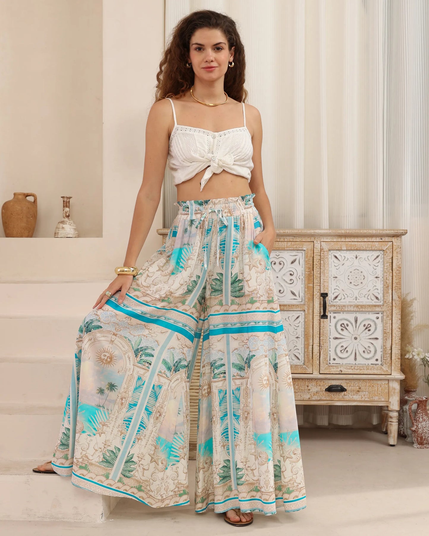 Grecian Pants By Iris Maxi