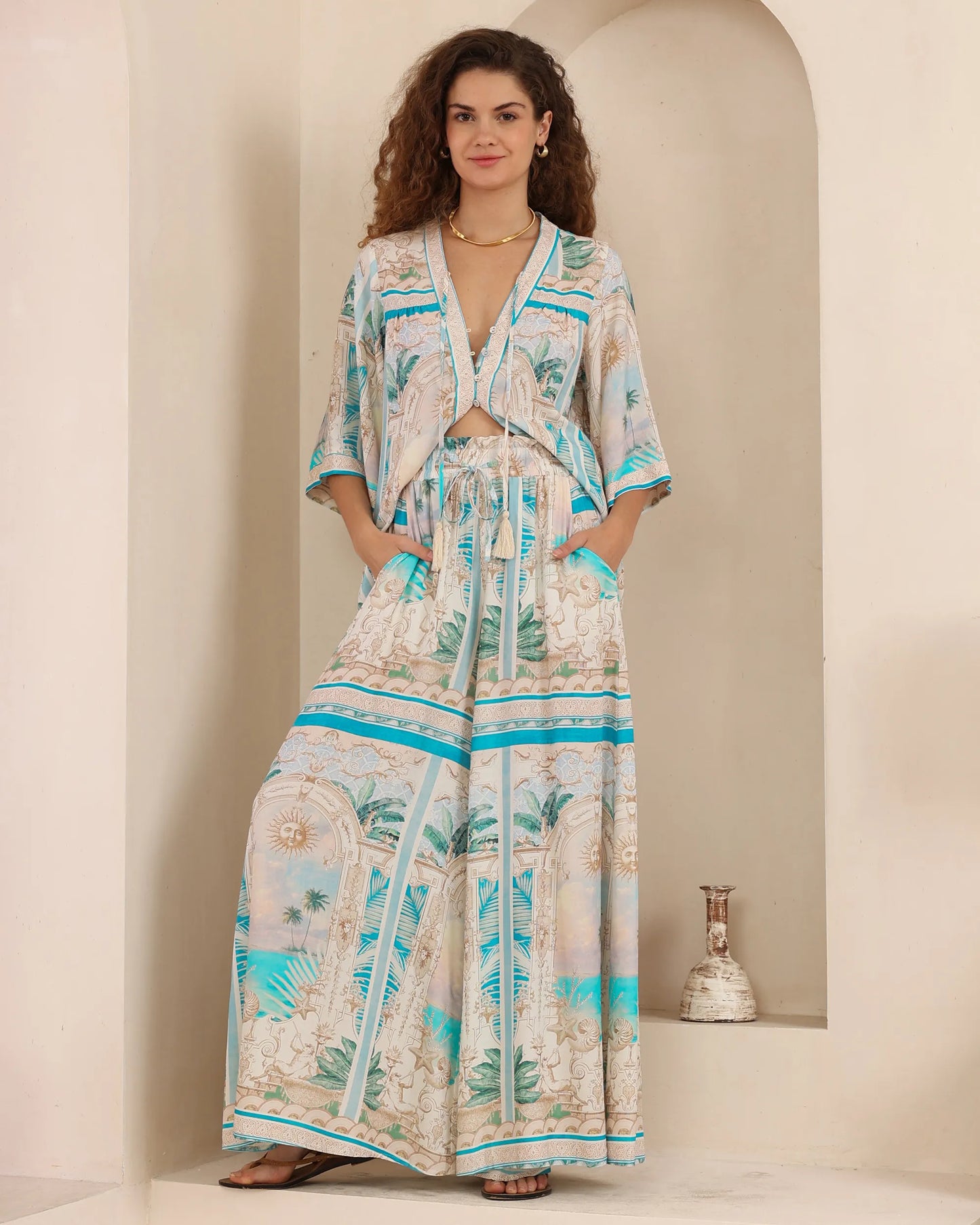 Grecian Pants By Iris Maxi