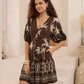Chocolate Palm Short Dress By Iris Maxi