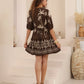 Chocolate Palm Short Dress By Iris Maxi
