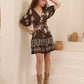 Chocolate Palm Short Dress By Iris Maxi