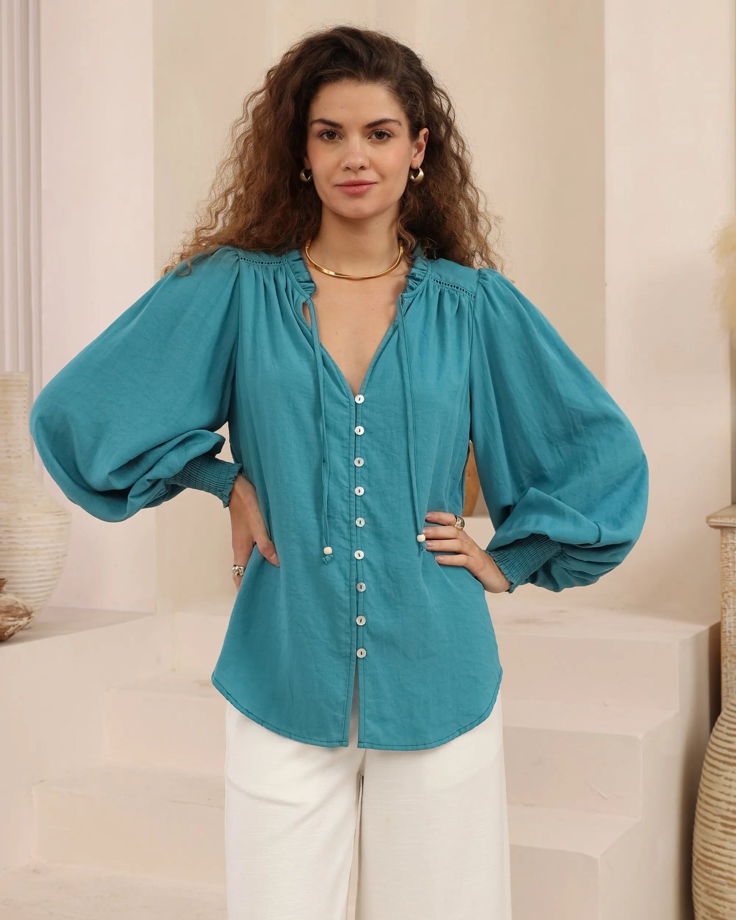 Teal Bella Blouse
