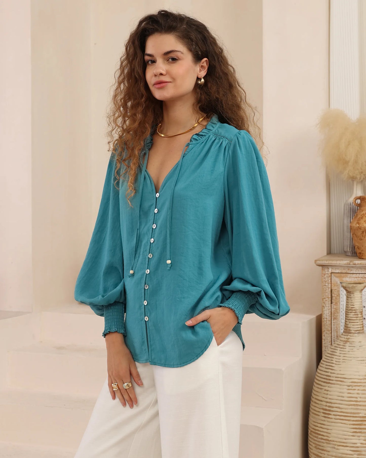 Teal Bella Blouse