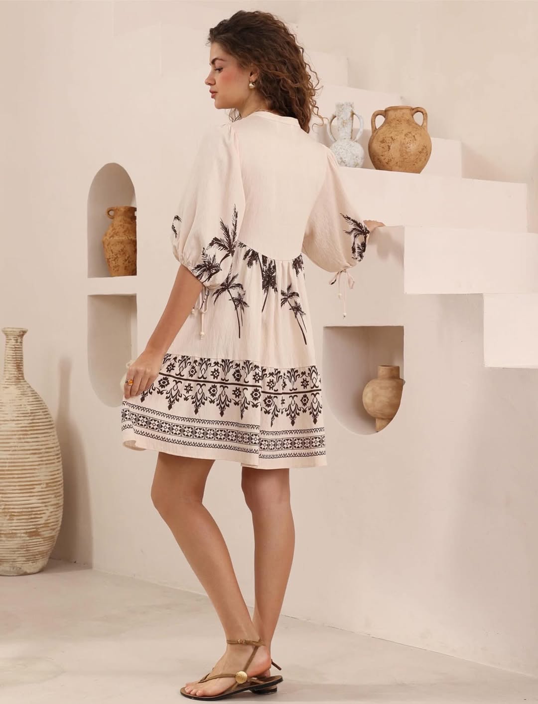 Palm Oasis Babydoll Dress