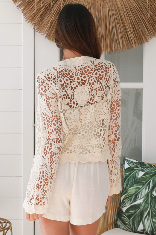 Jessie Long Sleeve Crochet Crop