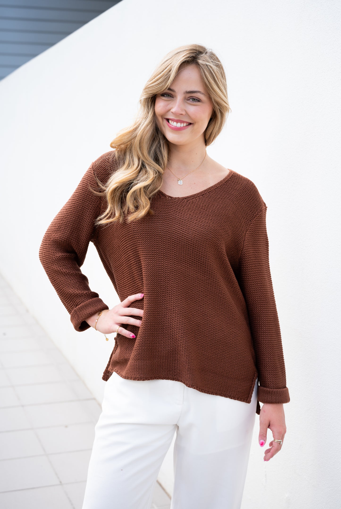 Coco Cotton Knitted Jumper Chocolate
