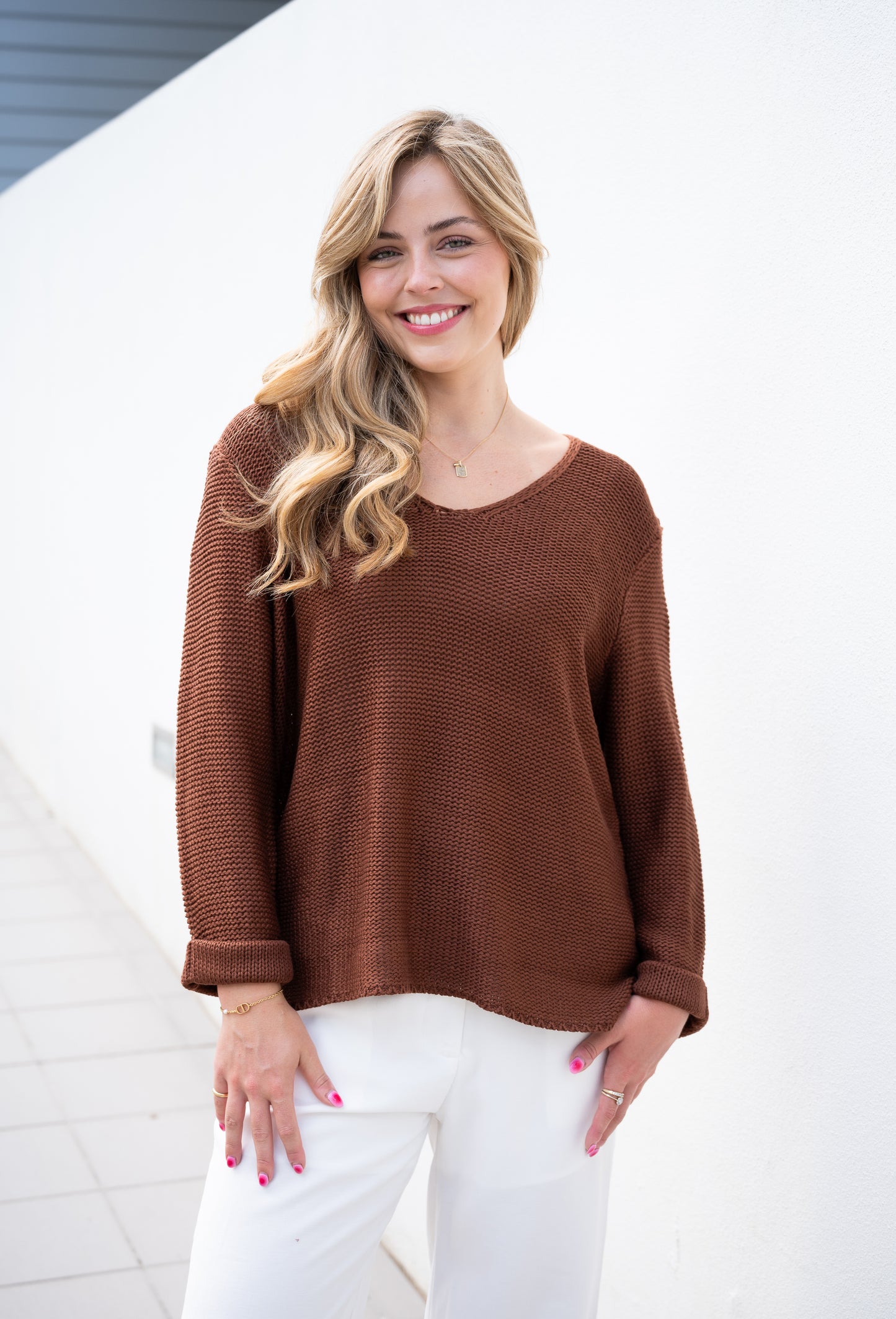 Coco Cotton Knitted Jumper Chocolate