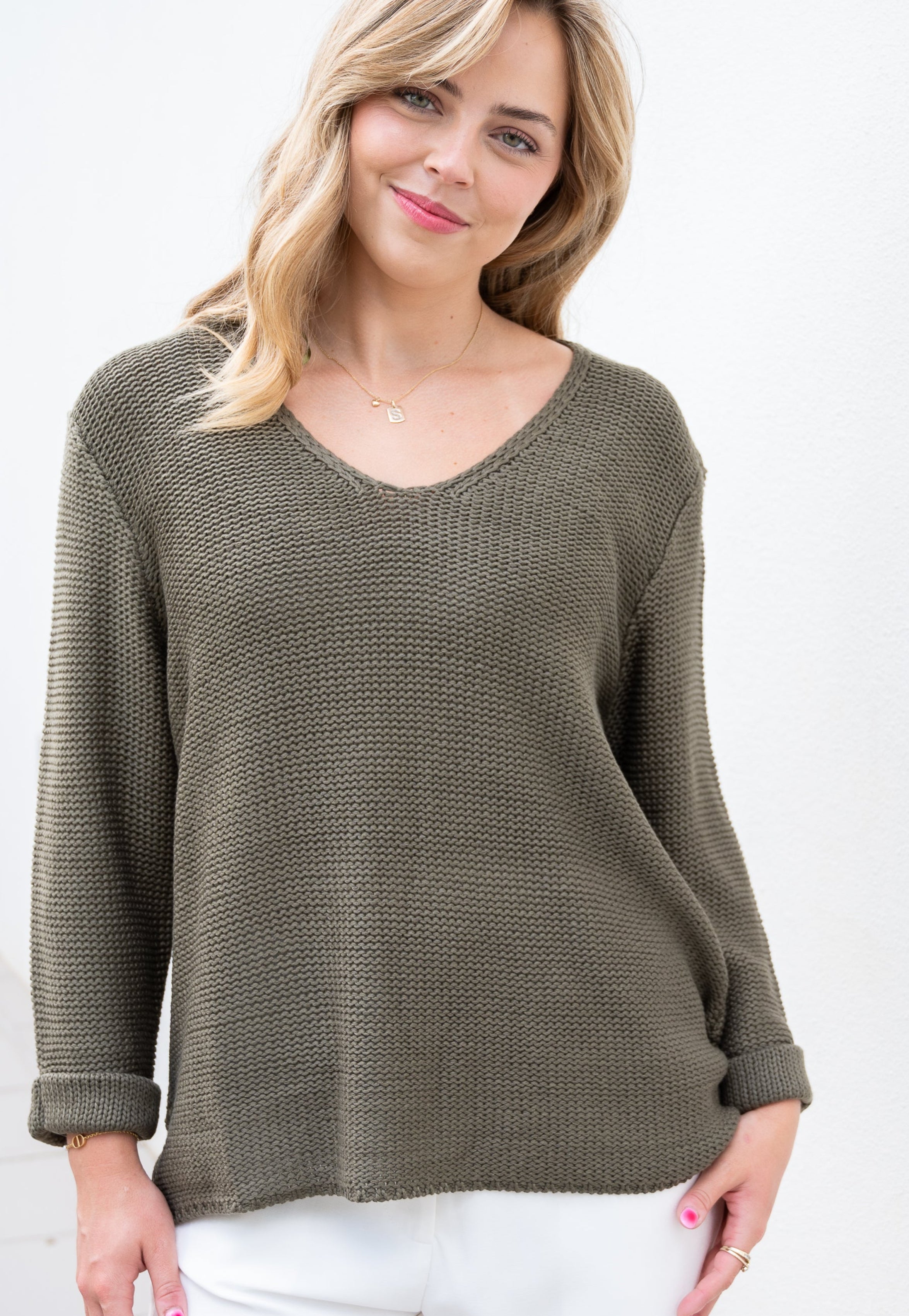 Coco Cotton Knit Jumper - Khaki