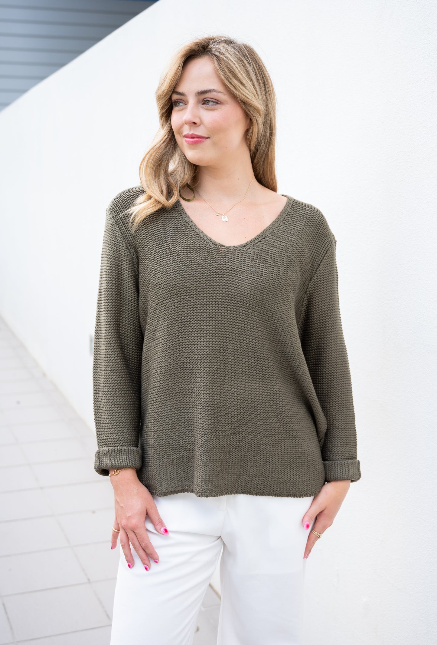 Coco Cotton Knit Jumper - Khaki