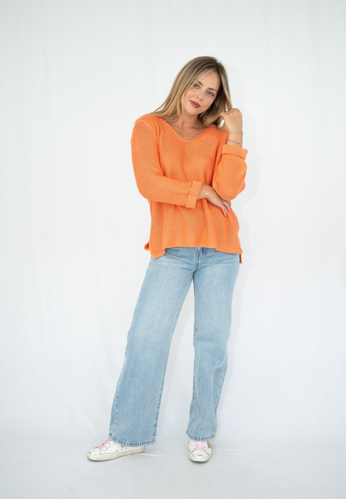 Coco Cotton Knitted Jumper Orange