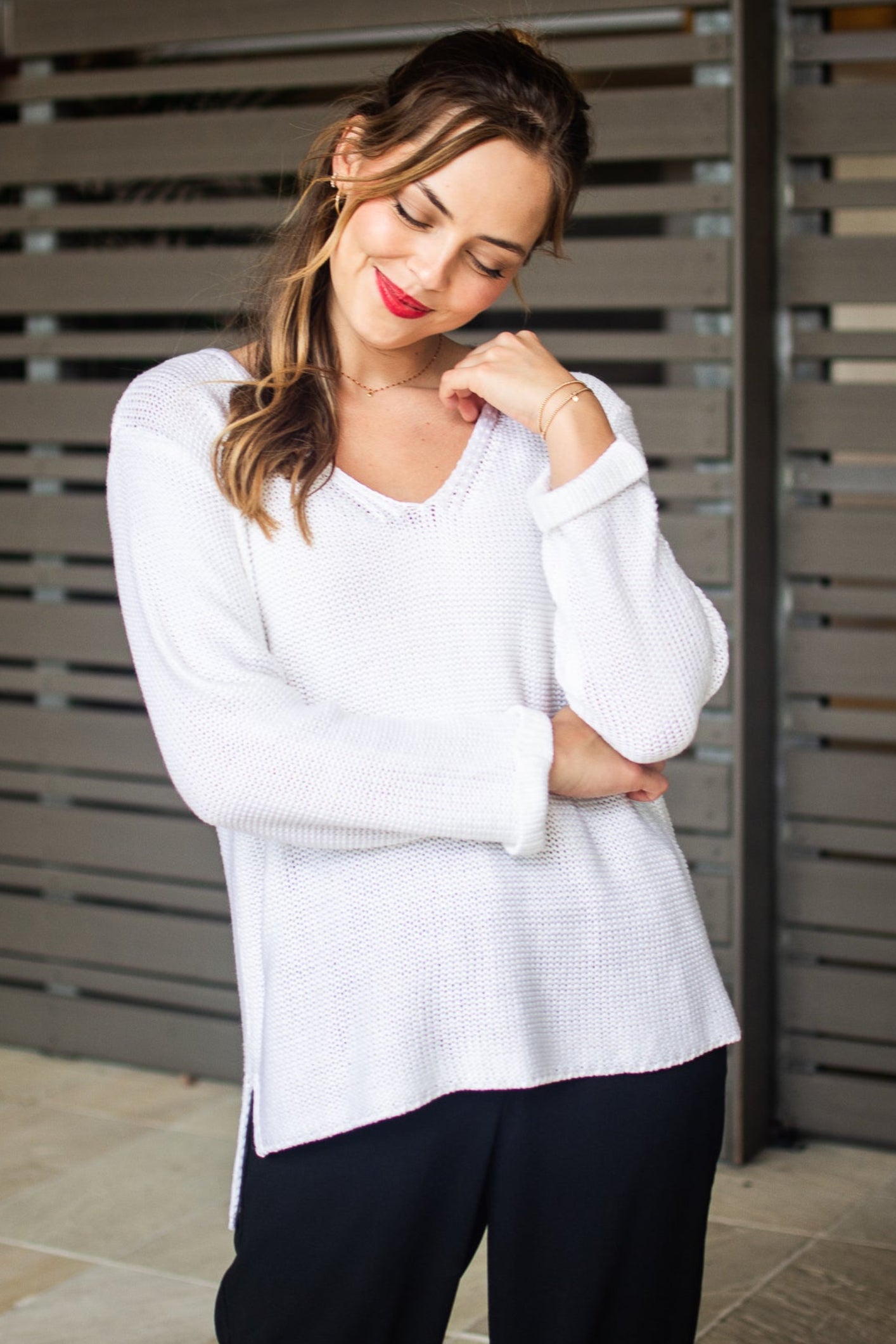 Coco Cotton Knitted Jumper White