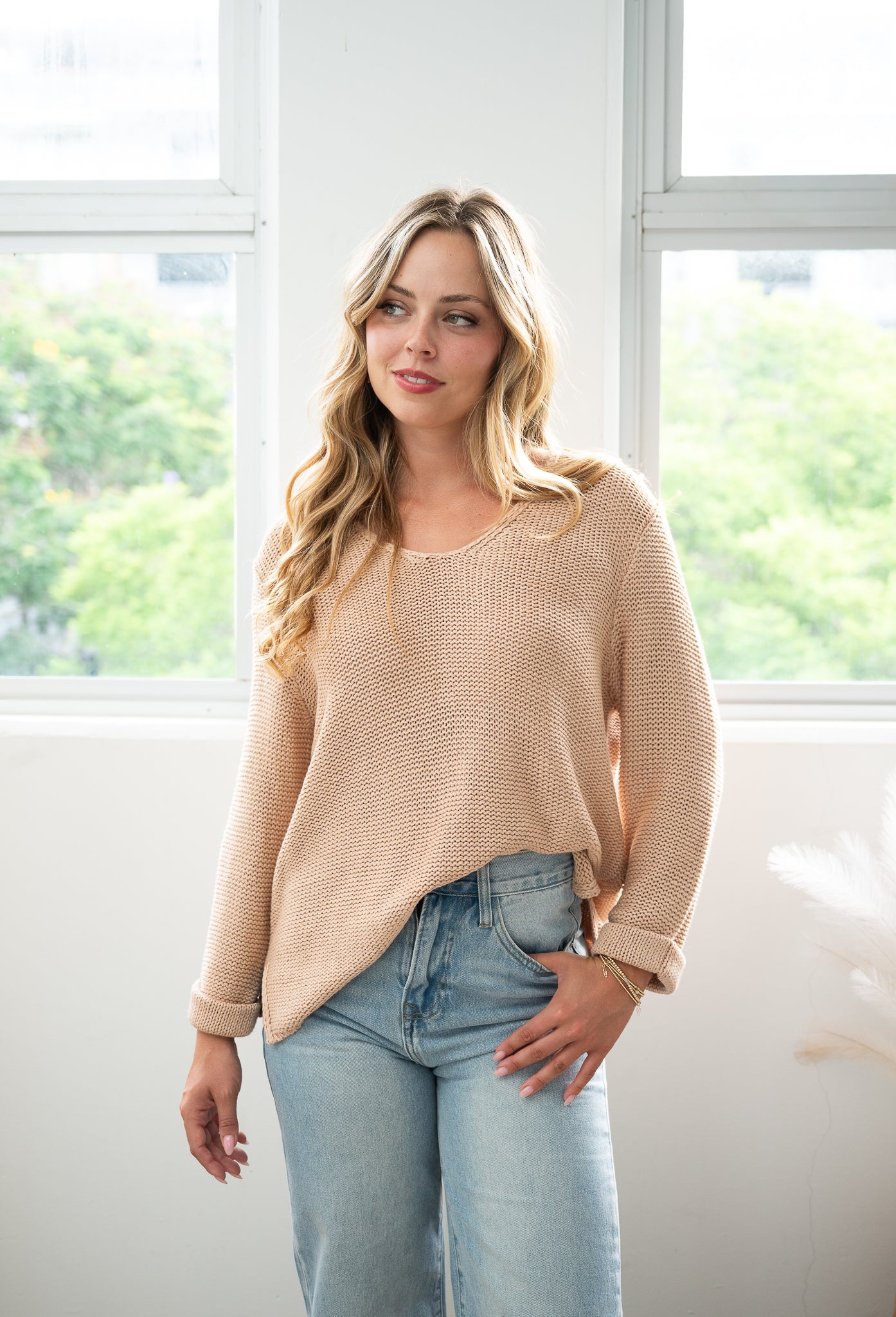 Coco Cotton Knitted Jumper Cream Latte