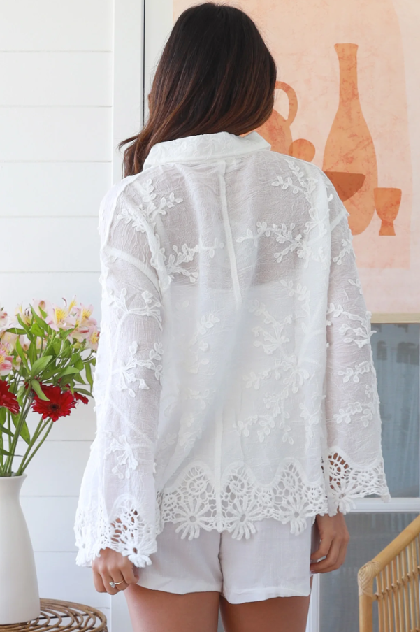 Willow Long Sleeve Blouse - White