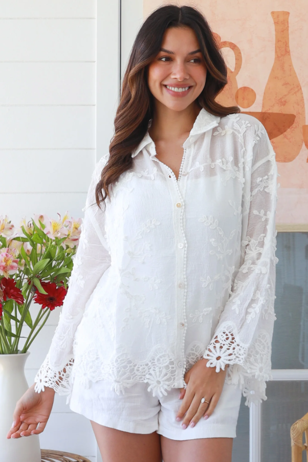 Willow Long Sleeve Blouse - White